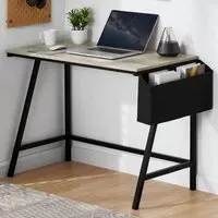 Brooklyn Small Computer Desk with Storage - Grey
