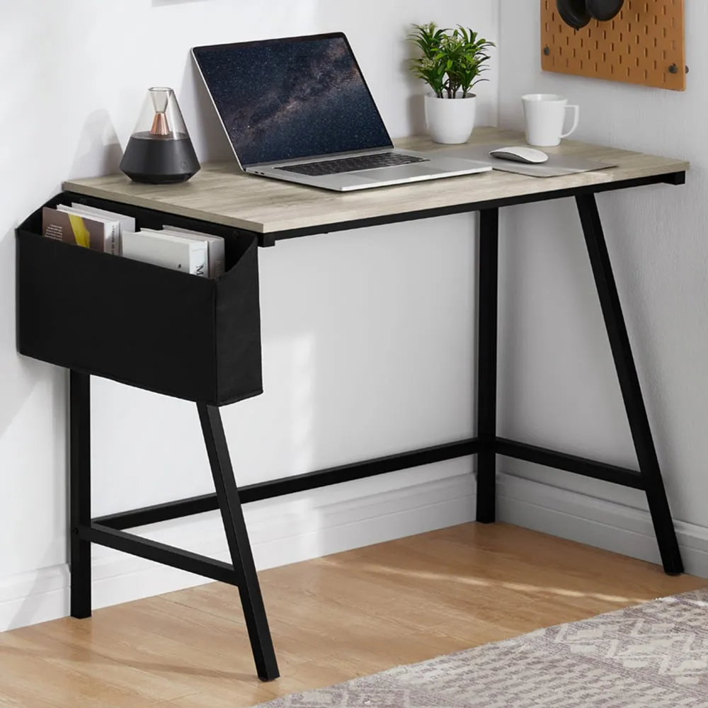 Brooklyn Small Computer Desk with Storage - Grey image