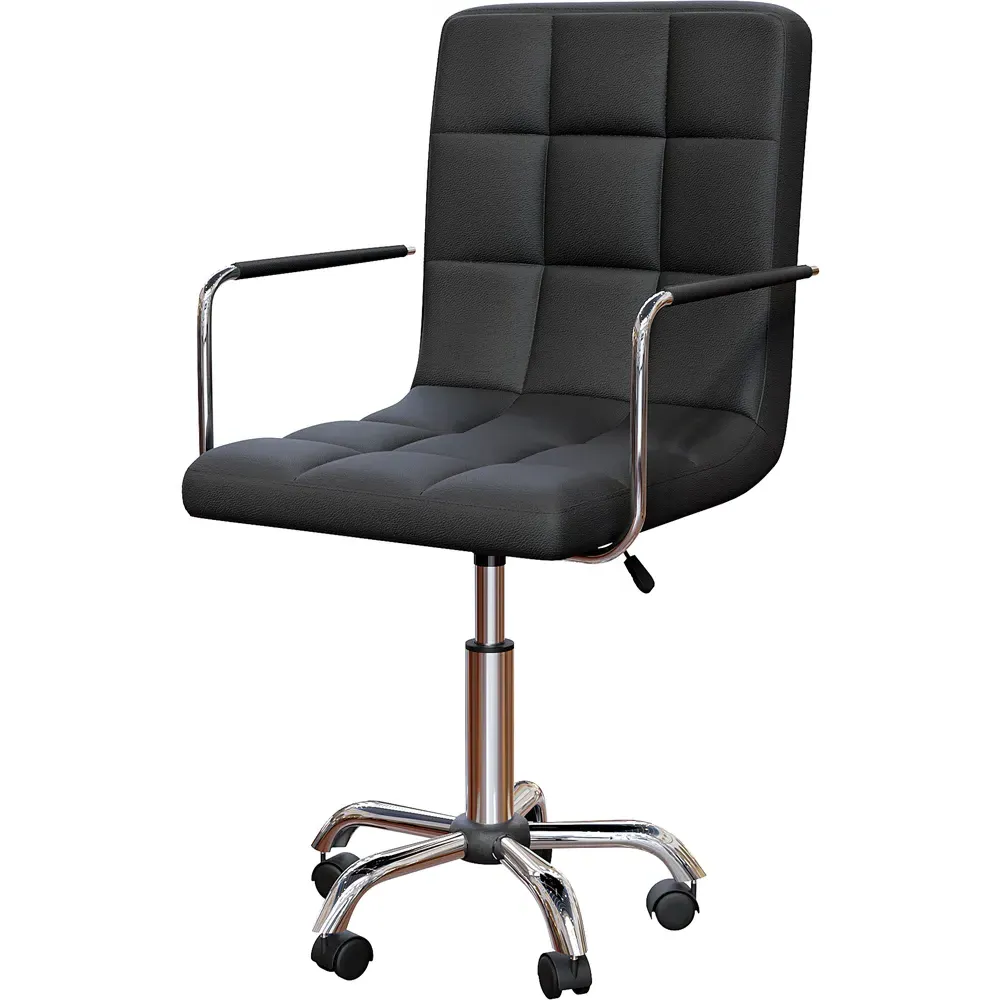 Calbo Adjustable Office Chair - Black, Faux Leather