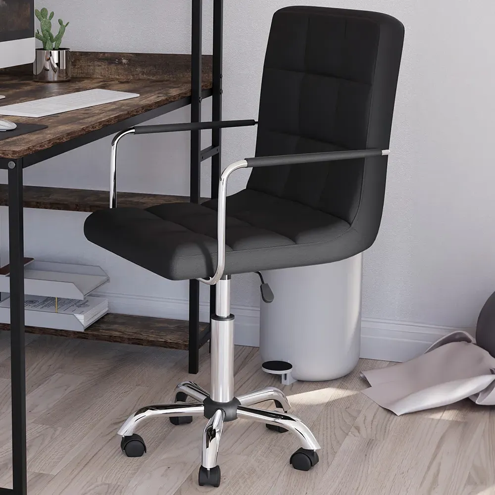 Calbo Adjustable Office Chair - Black, Faux Leather image