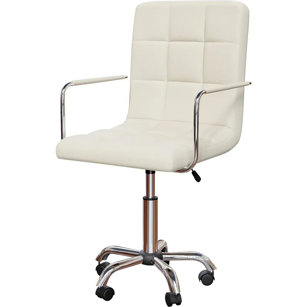Calbo Adjustable Office Chair - Cream, Faux Leather