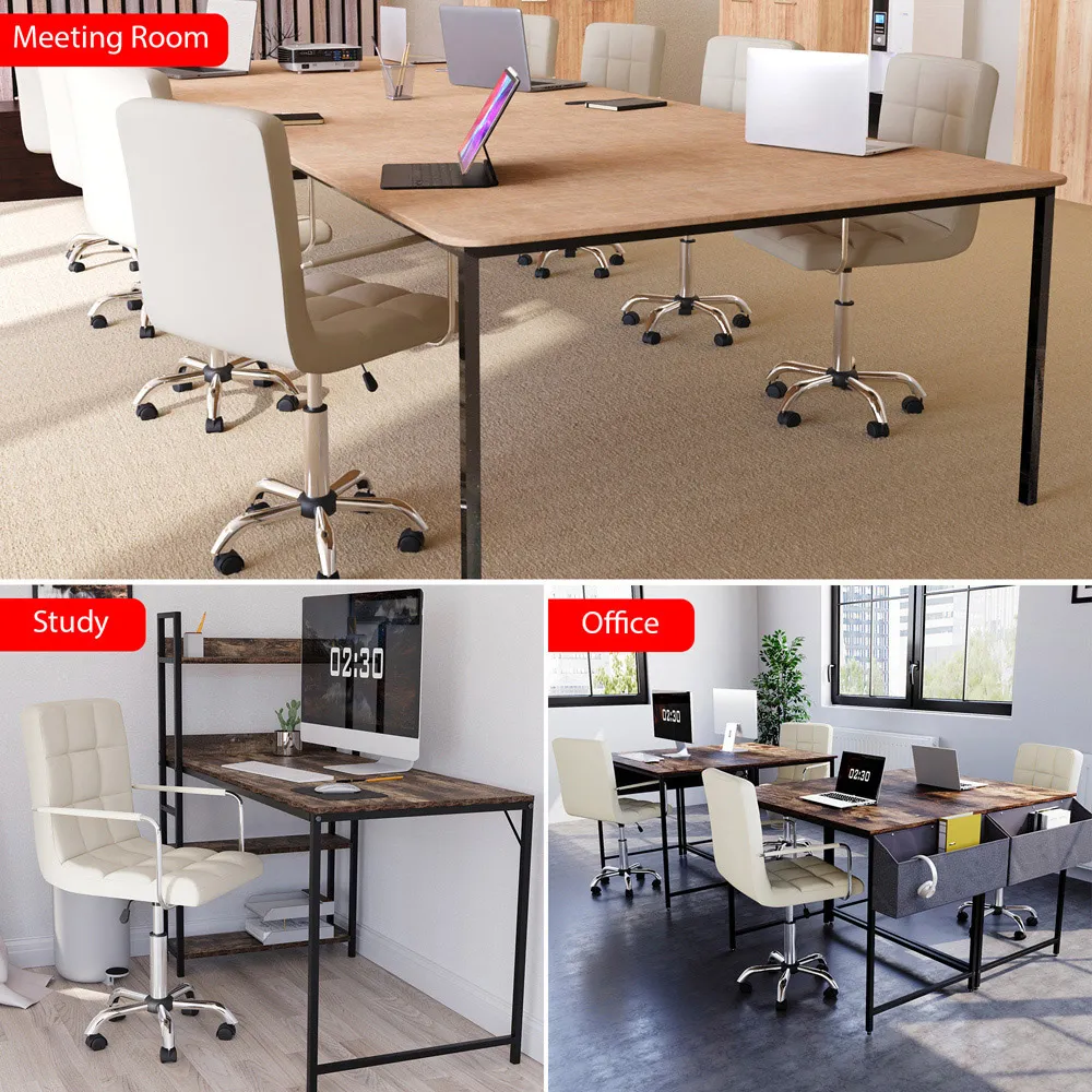 Calbo Adjustable Office Chair - Cream, Faux Leather