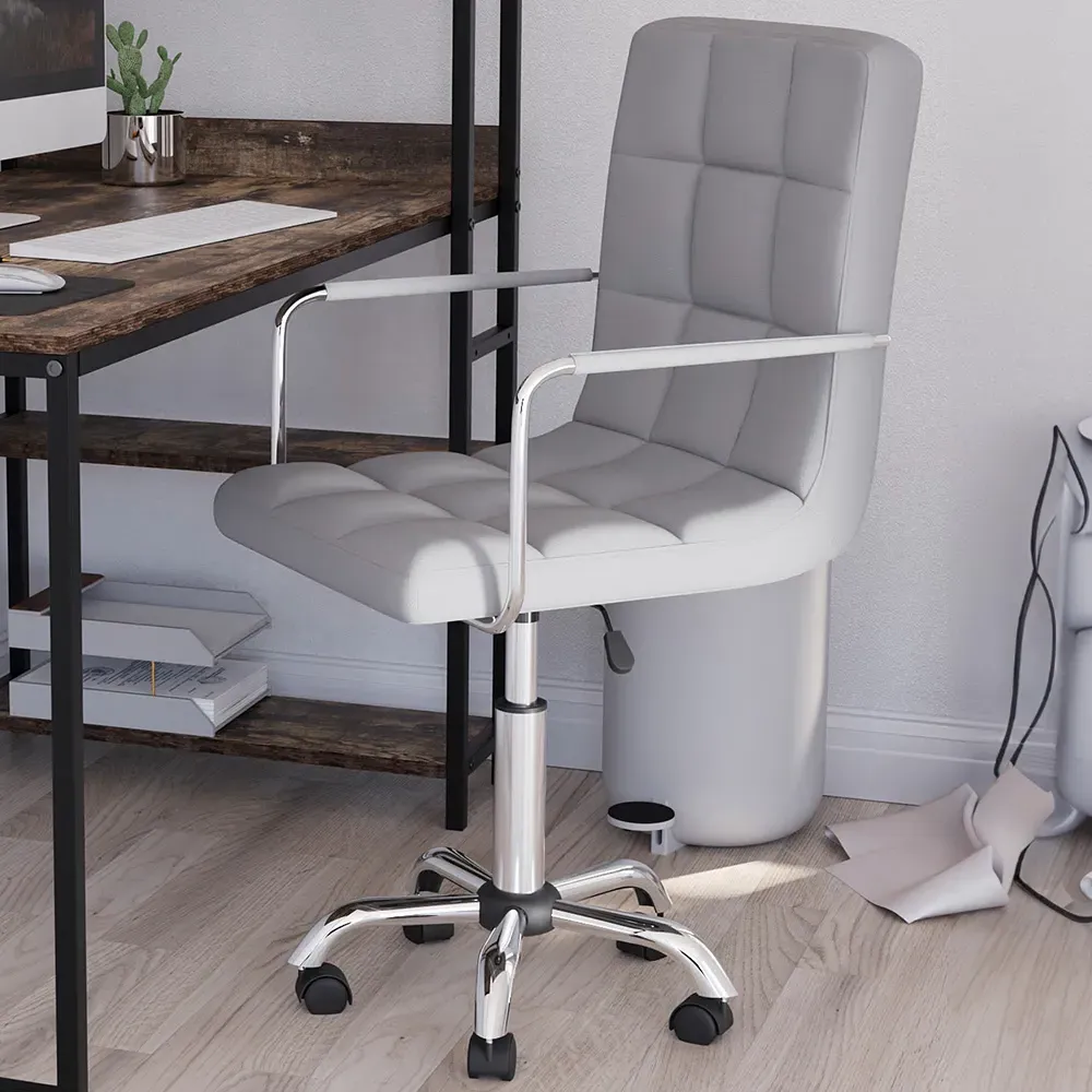 Calbo Adjustable Office Chair - Grey, Faux Leather