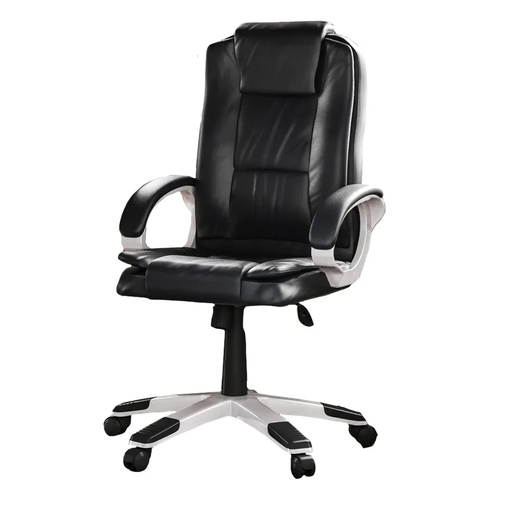 Charlton Swivel Office Chair - Black, PU Leather