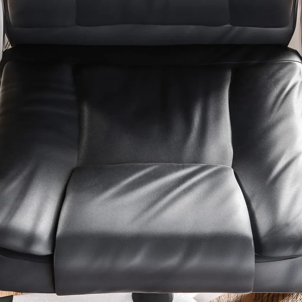 Charlton Swivel Office Chair - Black, PU Leather