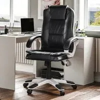 Charlton Swivel Office Chair - Black, PU Leather