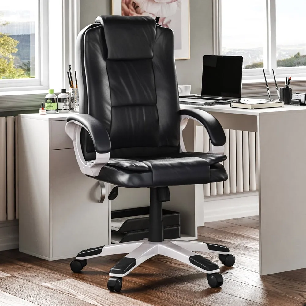 Charlton Swivel Office Chair - Black, PU Leather image