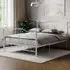 Chicago Double Bed Frame with Crystal Finials - White, Metal
