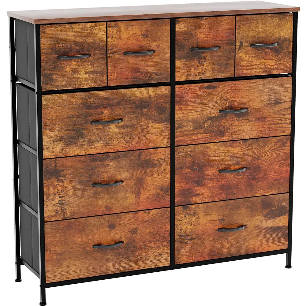 Chorley 10 Drawer Chest of Drawers - Brown, Fabric