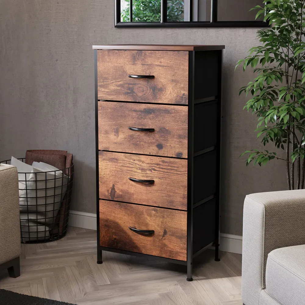 Chorley 4 Drawer Chest of Drawers - Brown, Fabric