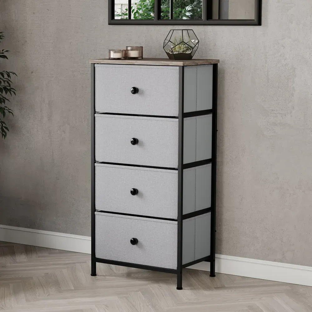 Chorley 4 Drawer Chest of Drawers - Brown, Fabric