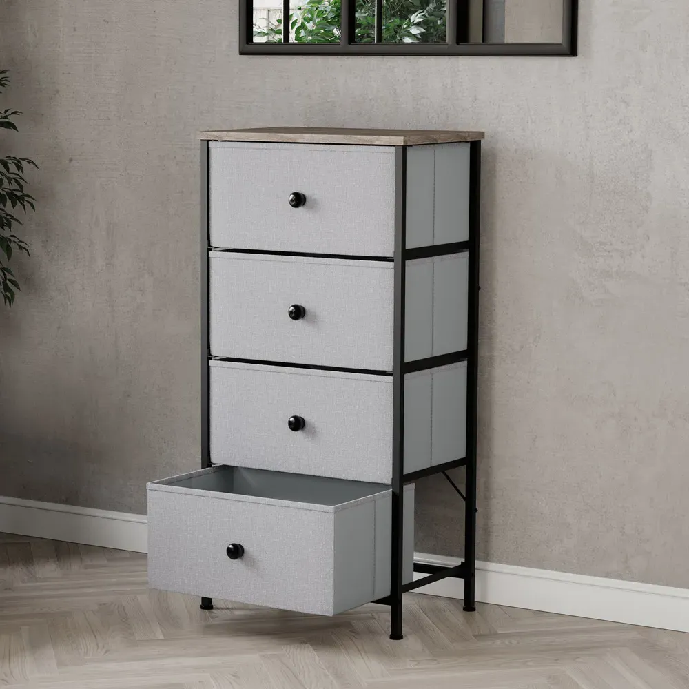 Chorley 4 Drawer Chest of Drawers - Brown, Fabric