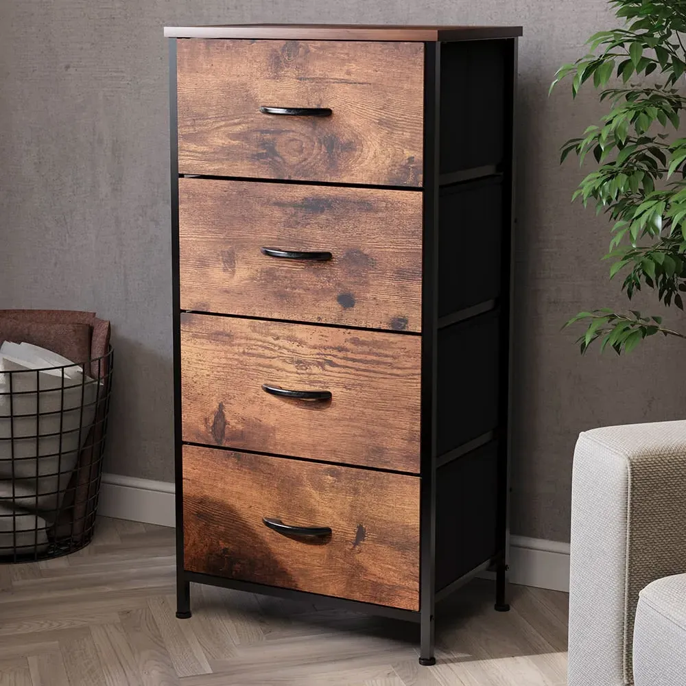 Chorley 4 Drawer Chest of Drawers - Brown, Fabric