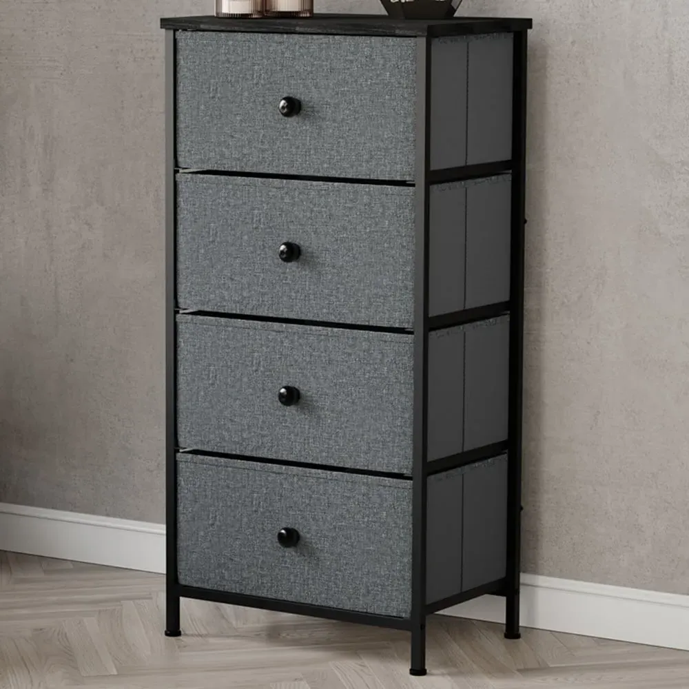 Chorley 4 Drawer Chest of Drawers - Grey, Fabric