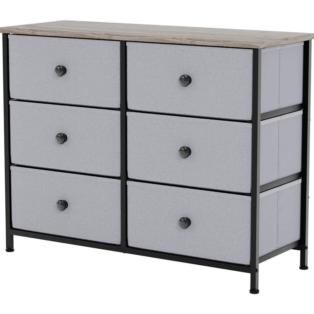 Chorley 6 Drawer Chest of Drawers - Beige, Fabric