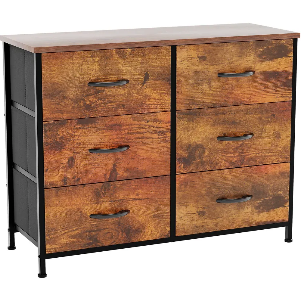 Chorley 6 Drawer Chest of Drawers - Brown, Fabric