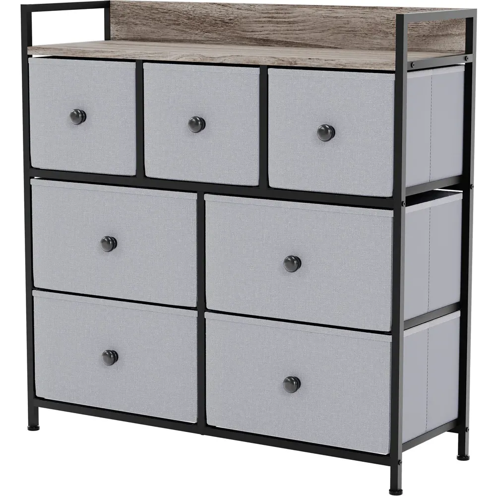 Chorley 7 Drawer Chest of Drawers - Beige, Fabric