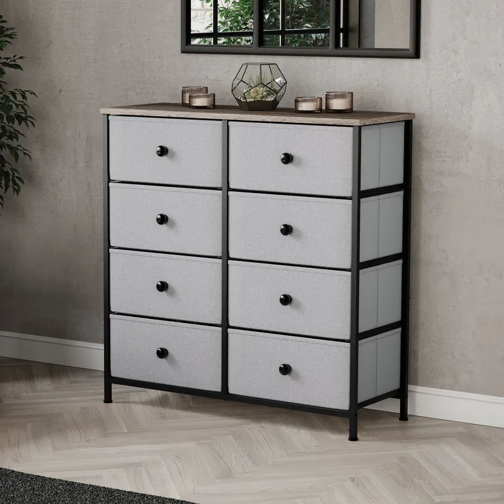 Chorley 8 Drawer Chest of Drawers - Brown, Fabric