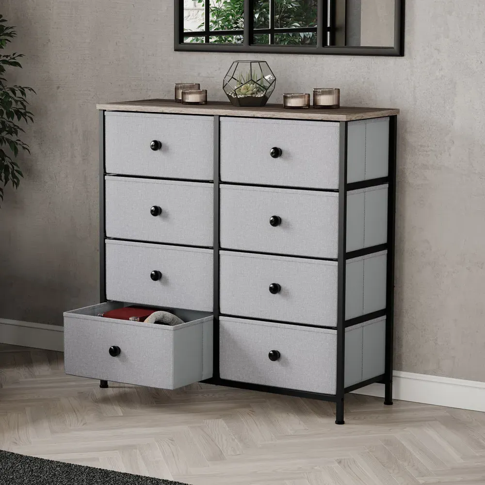 Chorley 8 Drawer Chest of Drawers - Brown, Fabric