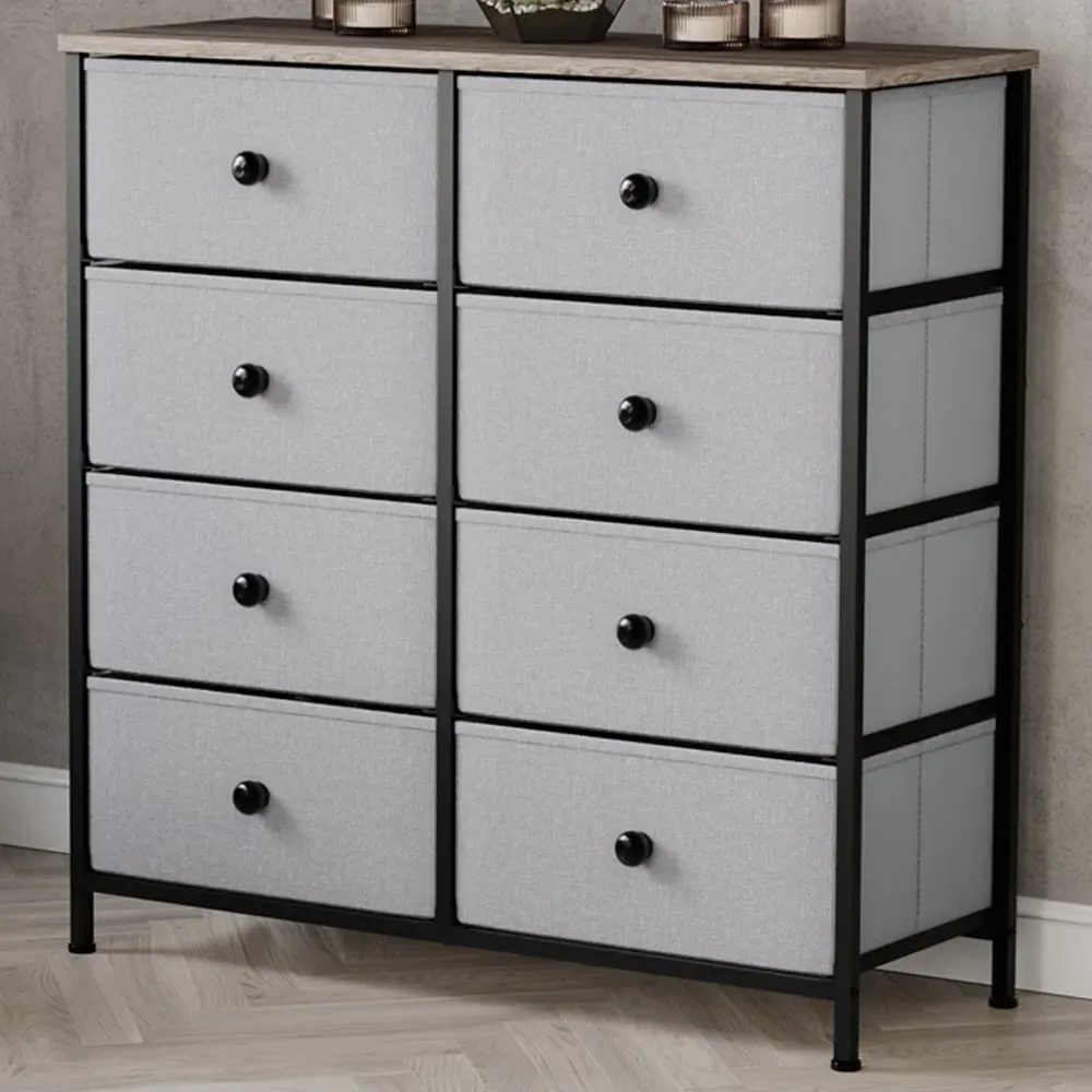 Chorley 8 Drawer Chest of Drawers - Brown, Fabric