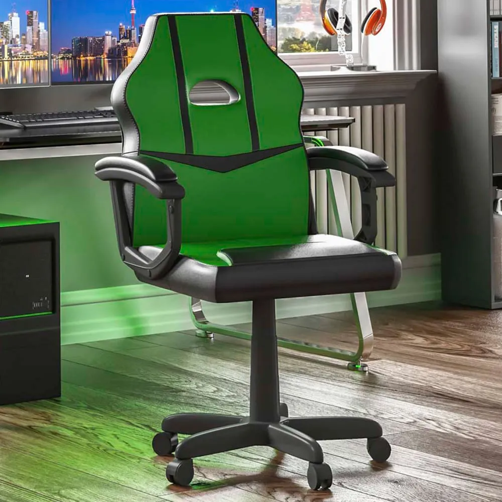 Comet Swivel Gaming Chair with Adjustable Height - Green image