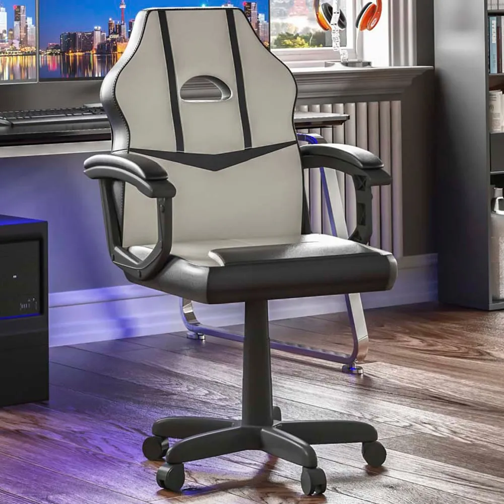 Comet Swivel Gaming Chair with Adjustable Height - White