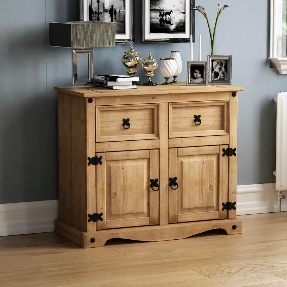 Corona 2 Door 2 Drawer Sideboard - Brown, Pine