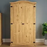 Corona 2 Door Wardrobe - Brown, Pine