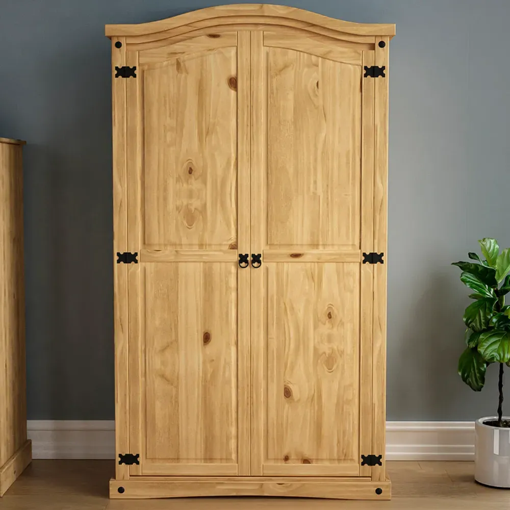 Corona 2 Door Wardrobe - Brown, Pine