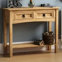 Corona 2 Drawer Console Table - Brown, Pine