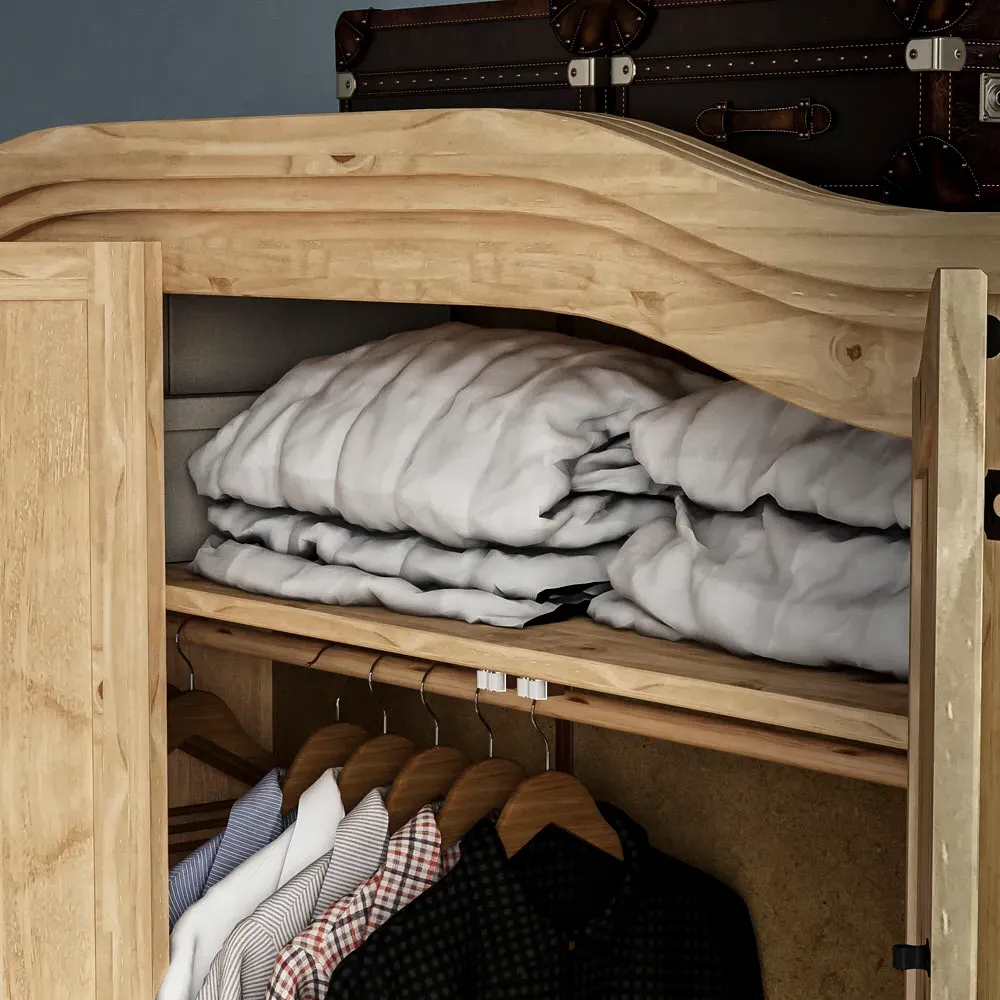 Corona 3 Door Wardrobe - Brown, Pine