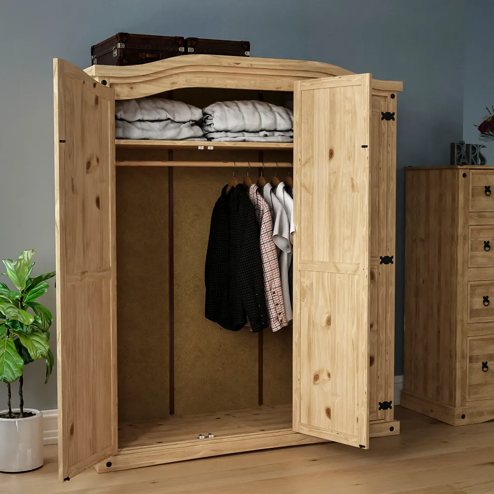 Corona 3 Door Wardrobe - Brown, Pine