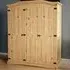 Corona 3 Door Wardrobe - Brown, Pine