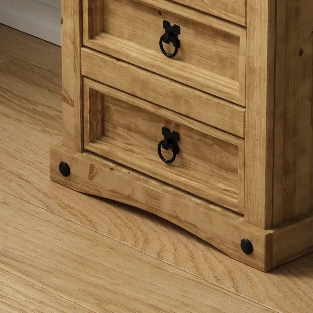 Corona 3 Drawer Bedside Table - Brown, Pine