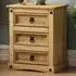 Corona 3 Drawer Bedside Table - Brown, Pine