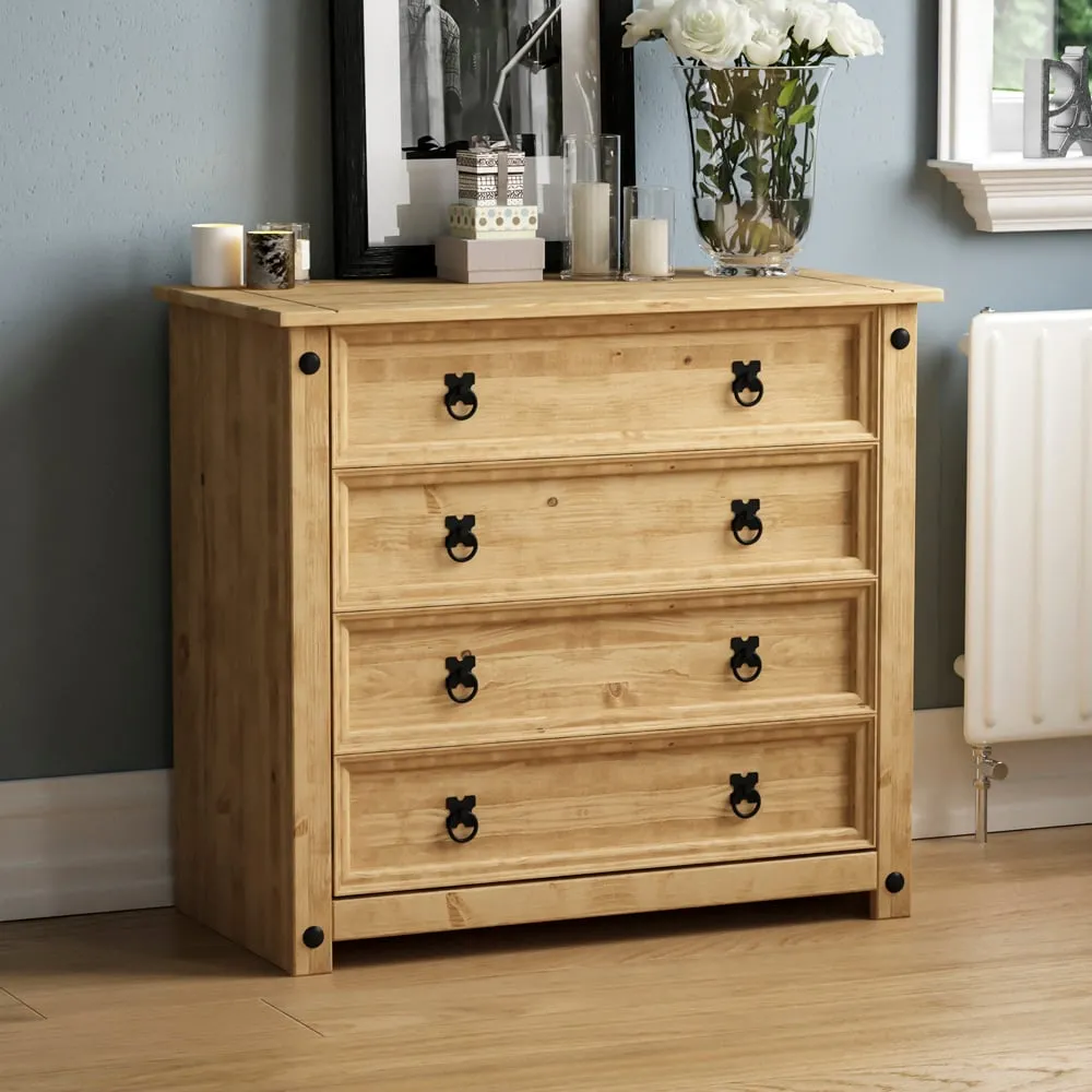 Corona 4 Drawer Chest of Drawers - Brown, Pine image