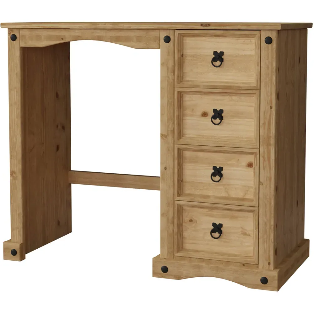 Corona 4 Drawer Dressing Table - Brown, Pine