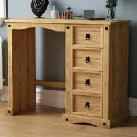 Corona 4 Drawer Dressing Table - Brown, Pine