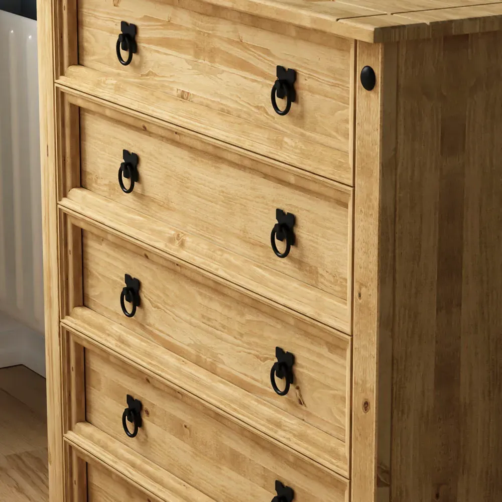 Corona 5 Drawer Chest of Drawers - Brown, Pine