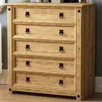 Corona 5 Drawer Chest of Drawers - Brown, Pine