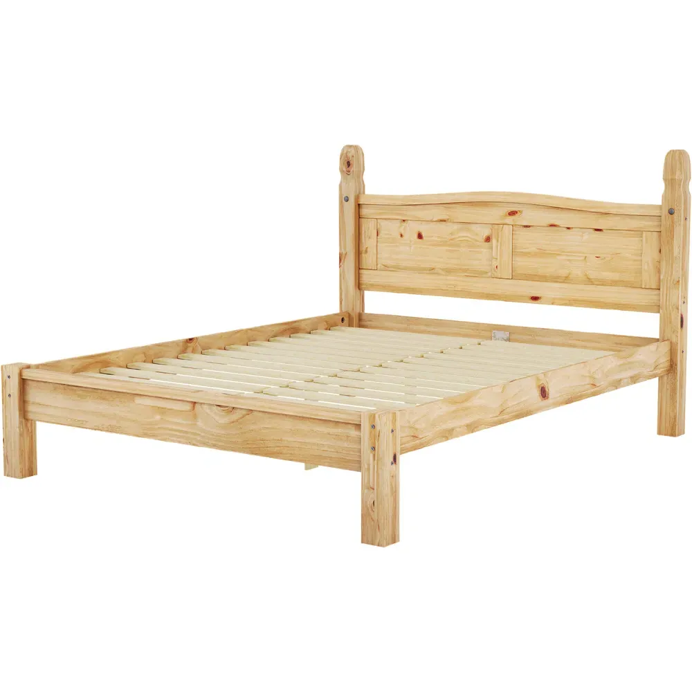 Corona Double Low Foot Bed Frame - Brown, Pine
