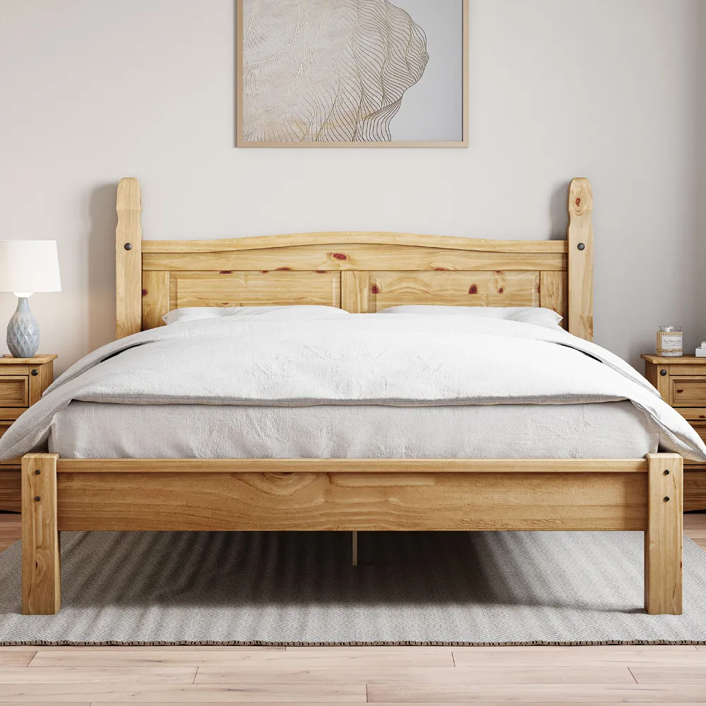 Corona Double Low Foot Bed Frame - Brown, Pine