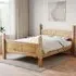Corona King Size High Foot Bed Frame - Brown, Pine