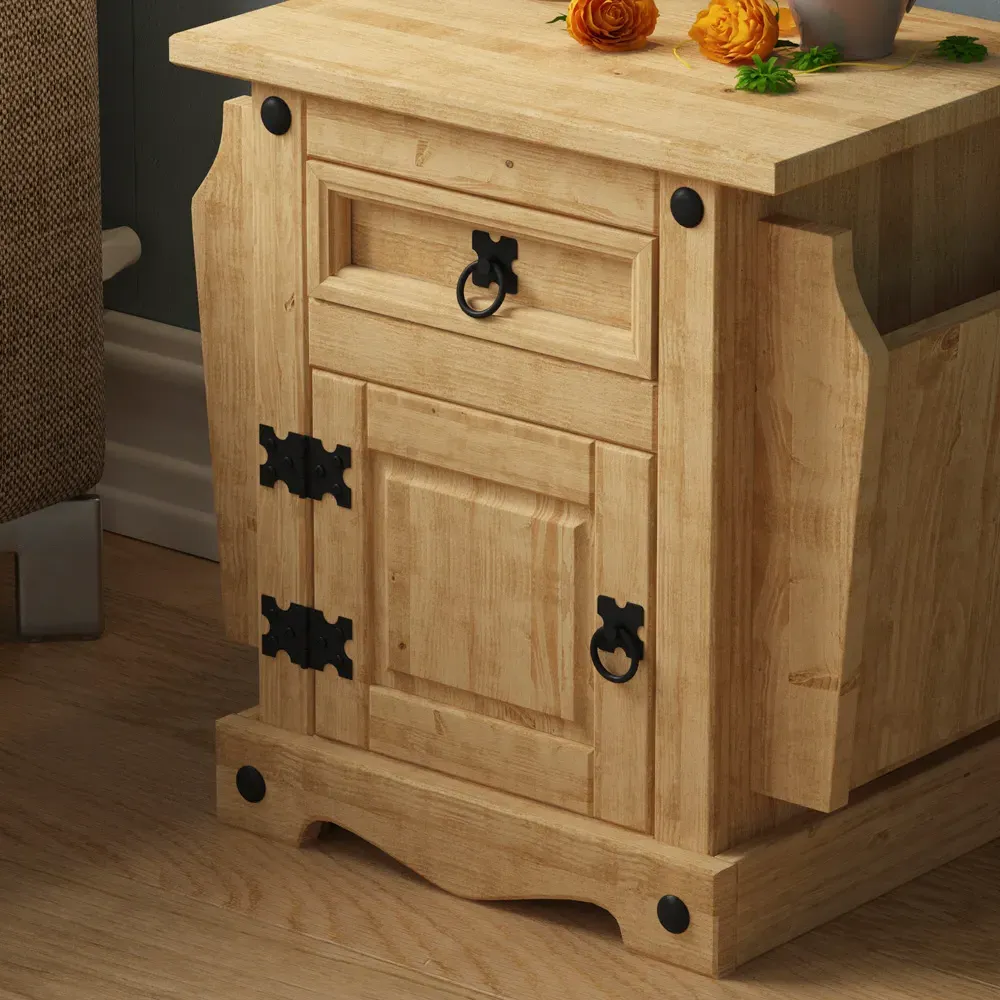 Corona Magazine Table - Brown, Pine