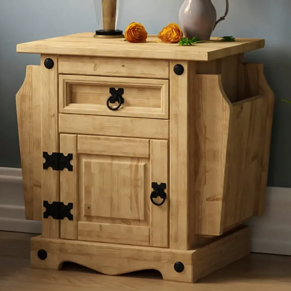 Corona Magazine Table - Brown, Pine