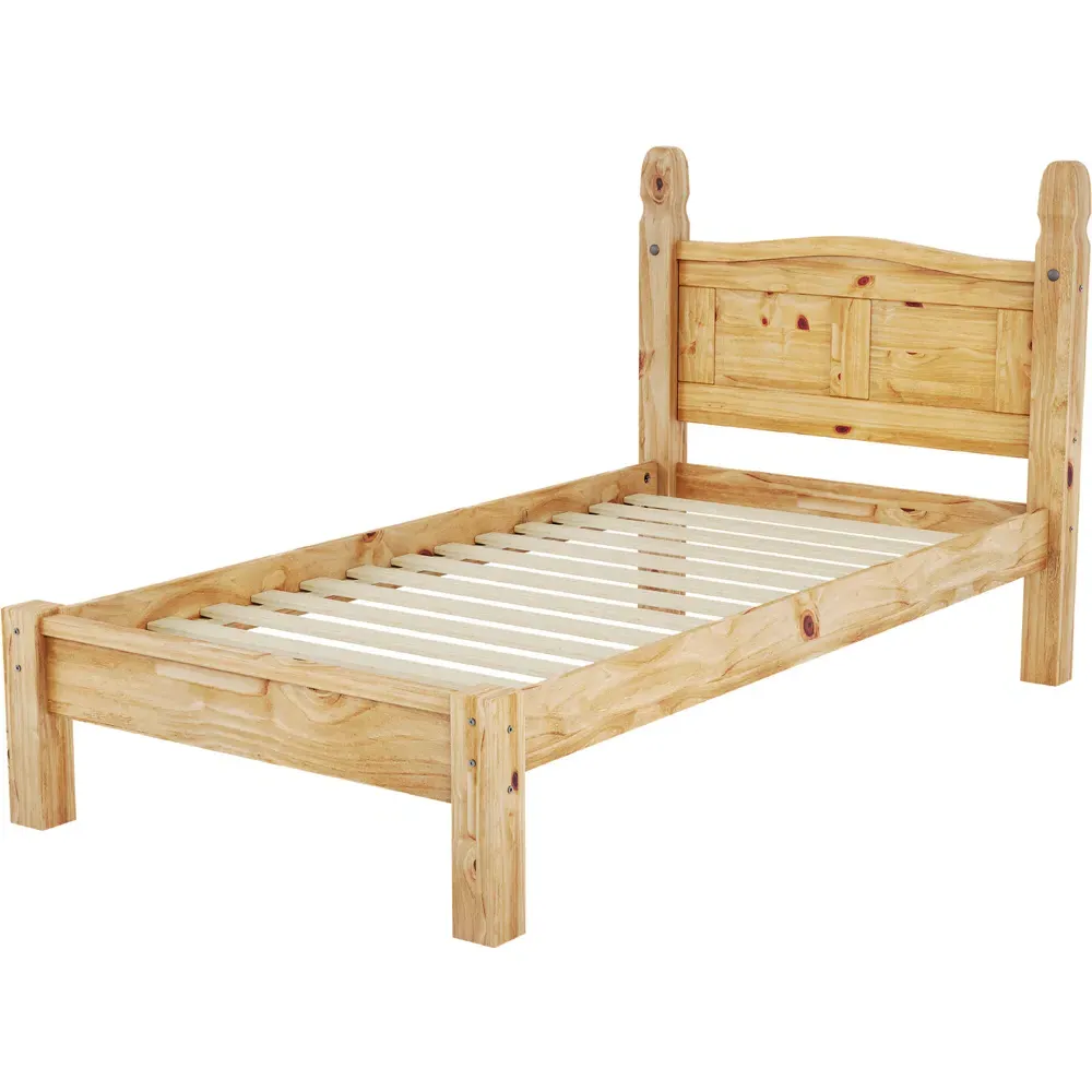 Corona Single Pine Low Foot Bed Frame - Brown