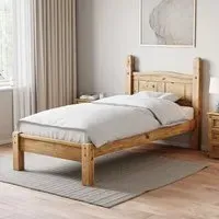 Corona Single Pine Low Foot Bed Frame - Brown