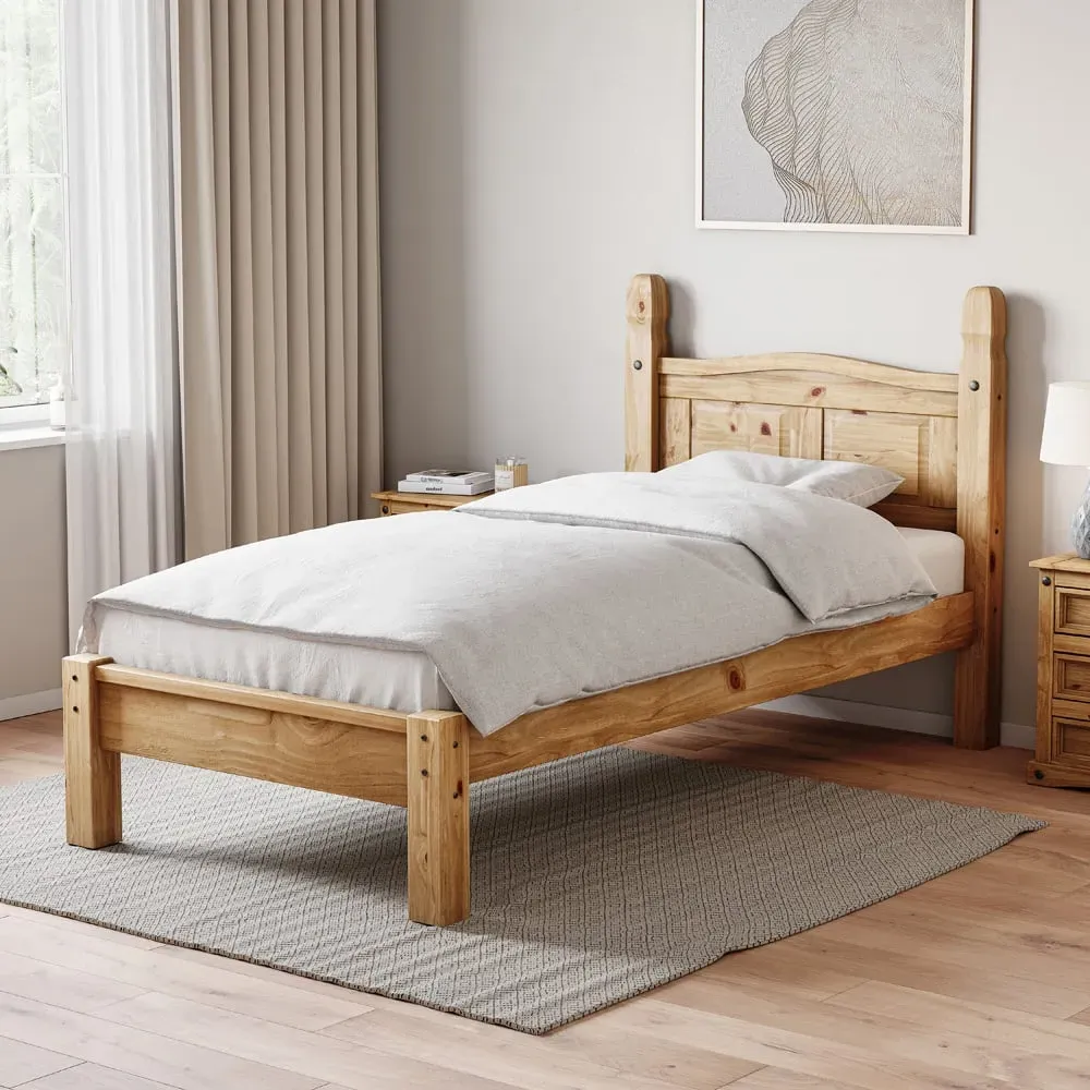 Corona Single Pine Low Foot Bed Frame - Brown image