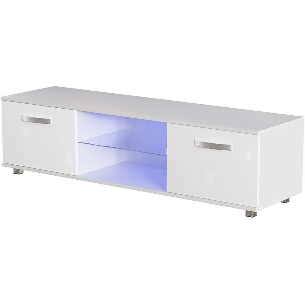 Cosmo 2 Door TV Unit with LED - White