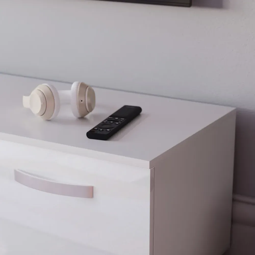 Cosmo 2 Door TV Unit with LED - White